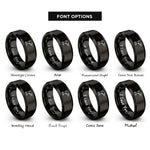 font options for inside engraving on black cordless drill rings
