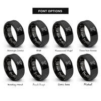 font options for inside engraving on black cordless drill rings