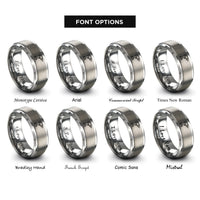 font options for inside engraving on gray cordless drill rings
