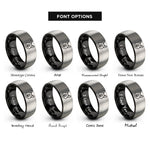 font options for inside engraving on black & gray corgi rings
