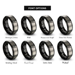 font options for inside engraving on black & gray corgi rings