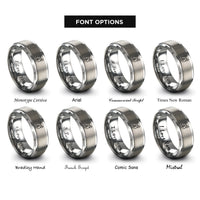 font options for inside engraving on silver corgi rings