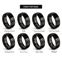 font options for inside engraving on black corn dog rings