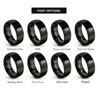font options for inside engraving on black corn stalk rings