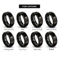 font options for inside engraving on black corn stalk rings
