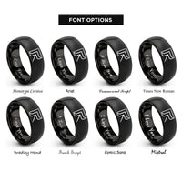 font options for inside engraving on black corner bee rings