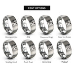 font options for inside engraving on grey corner bee rings