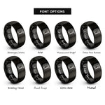font options for inside engraving on black corner clamp rings