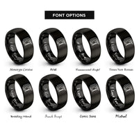 font options for inside engraving on black corner clamp rings