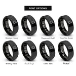 font options for inside engraving on black corner clamp rings