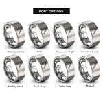 font options for inside engraving on grey corner post rings