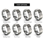 font options for inside engraving on grey corner rounder rings