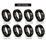 font options for inside engraving on black cornucopia rings