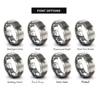font options for inside engraving on gray cornucopia rings