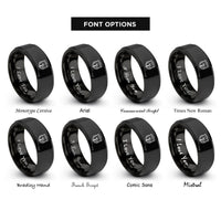 font options for inside engraving on black corrections officer shield rings