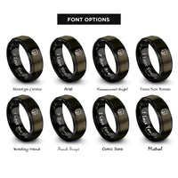 font options for inside engraving on gunmetal & black corrections officer shield rings