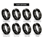 font options for inside engraving on black & gray corrosive rings