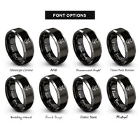 font options for inside engraving on black & gray corrosive rings