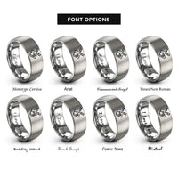 font options for inside engraving on grey corrosive rings