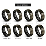 font options for inside engraving on gunmetal & black corrosive rings