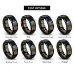 font options for inside engraving on gunmetal & blue corrosive hazard rings