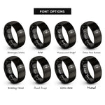 font options for inside engraving on black corsica rings