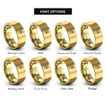 font options for inside engraving on gold corsica rings