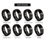 font options for inside engraving on black cosmopolitan rings