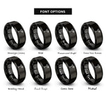 font options for inside engraving on black cosmopolitan rings