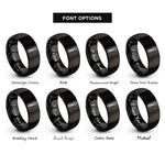 font options for inside engraving on black cotter pin rings