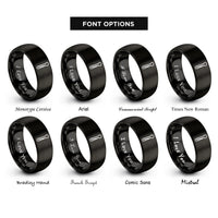 font options for inside engraving on black cotter pin rings