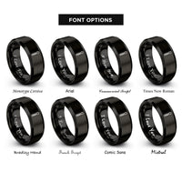 font options for inside engraving on black cotter pin rings