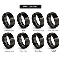 font options for inside engraving on black cotter pin rings