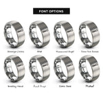 font options for inside engraving on grey cotter pin rings