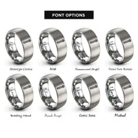 font options for inside engraving on silver cotter pin rings