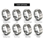 font options for inside engraving on silver cotter pin rings