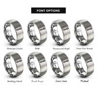 font options for inside engraving on silver cotter pin rings