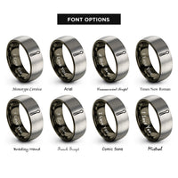 font options for inside engraving on gunmetal & grey cotter pin rings