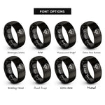 font options for inside engraving on black cotton boll rings