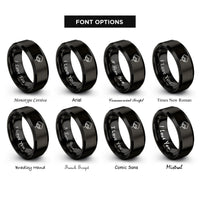 font options for inside engraving on black cotton boll rings