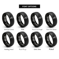 font options for inside engraving on black countersink bit rings