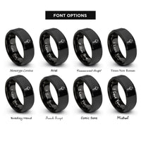 font options for inside engraving on black countersink bit rings