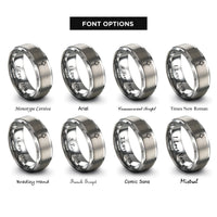 font options for inside engraving on gray countersink bit rings