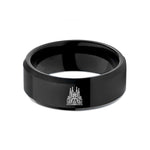 matching tungsten ring pair – black tungsten sagrada familia wedding band