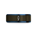 unique rings for men – gunmetal & blue tungsten barrel jack wedding band