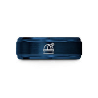unique rings for men – blue tungsten observatory dome wedding band