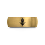 tungsten wedding bands – gold & grey tungsten quinoa sprig wedding band