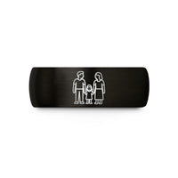 unique couple present ideas – black tungsten family hands wedding band