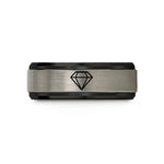 pair rings for lovers – black & gray tungsten ruby wedding band