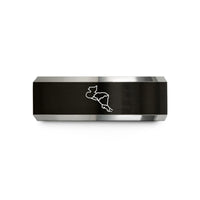 engraved jewelry for her – black & gray tungsten central america wedding band